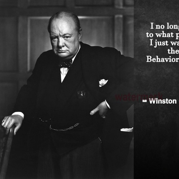 WINSTON CHURCHILL BEHAVIOR QUOTE PHOTO 13x19 - Picture 3 of 3